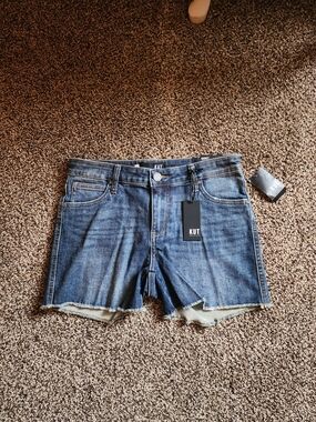 Kut from the Kloth Blue Denim Frayed Hem Shorts